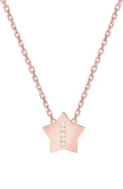 Star-Framed Diamond Initial Pendant Necklace