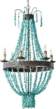 Turquoise Beaded Chandelier