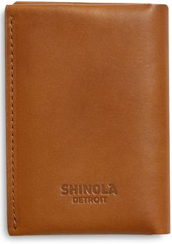 Utility Folded Leather Card Holder - Brown