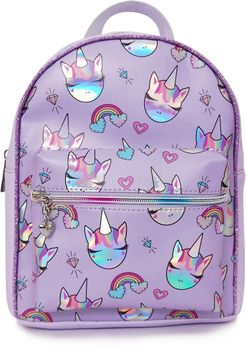 Girl's Omg Unicorn & Rainbows Backpack - Purple