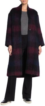 Vince Brushed Plaid Print Coat at Nordstrom Rack