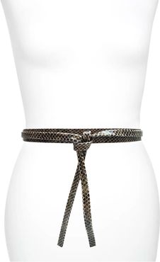 Skinny Leather Wrap Belt Python