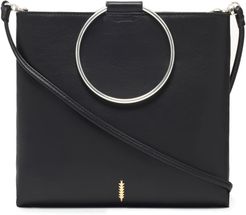 Le Pouch Ring Handle Leather Shoulder Bag - Black