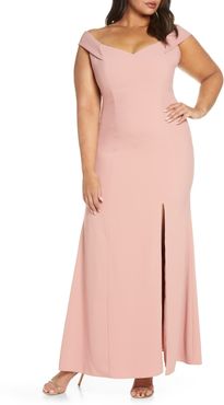 Plus Size Women's Dessy Collection Off The Shoulder Crossback Gown