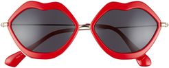 57mm Lip Sunglasses - Red