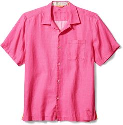 Sea Glass Short Sleeve Button-Up Linen Camp Shirt
