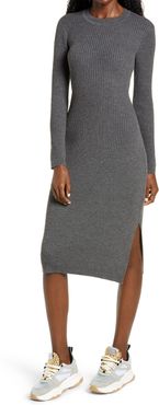 Ribbed Long Sleeve Midi Dress