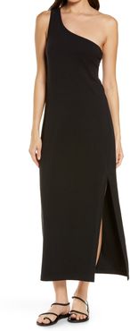 One-Shoulder Jersey Midi Cover-Up Dress