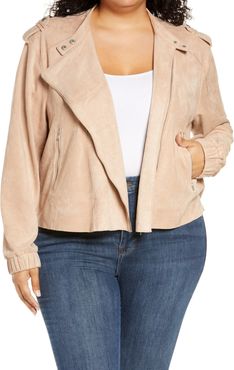 Plus Size Women's Blanknyc Faux Suede Moto Jacket