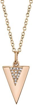 Ron Hami 14K Rose Gold Pave Diamond Triangle Pendant Necklace - 0.03 ctw at Nordstrom Rack