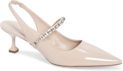 Crystal Strap Pointed Toe Slingback Pump