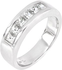 Bony Levy Katherine 18K White Gold Channel Set Princess Cut Diamond Band Ring - Size 6.5 at Nordstrom Rack