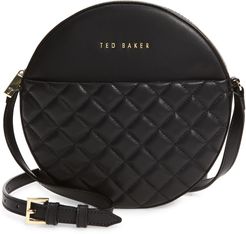 Circus Quilted Circle Leather Crossbody Bag - Black
