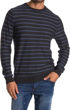 WALLIN & BROS Cotton Cashmere Striped Crew Sweater at Nordstrom Rack