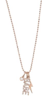 EF Collection 14K Rose Gold Pave Stone Babe Pendant Necklace at Nordstrom Rack