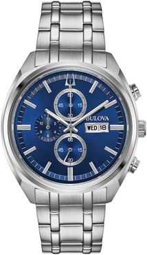 Bulova Men's Chronograph Stainless Steel Blue Dial Bracelet Watch, 42mm at Nordstrom Rack