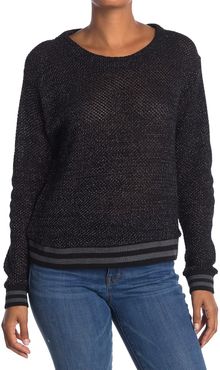 Splendid Stripe Trim Metallic Sweater at Nordstrom Rack