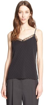 Lace Trim Silk Twill Camisole