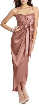 Bow Front Stretch Satin Gown