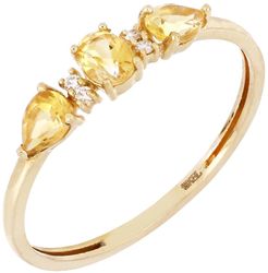 Bony Levy 18K Gold Triple Citrine & Diamond Ring at Nordstrom Rack