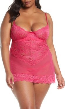 Plus Size Women's Oh La La Cheri Page Underwire Babydoll Chemise & G-String Thong