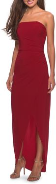 Strapless Ruched Soft Jersey Gown
