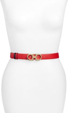 Reversible Gancini Calfskin Leather Belt