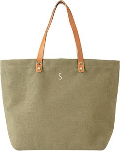 Monogram Washed Canvas Tote - Green