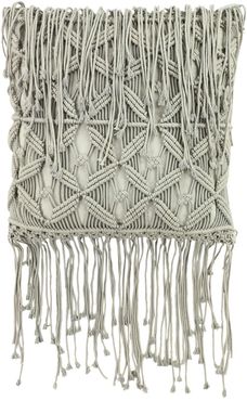 Willow Row Fringe Trimmed Decorative Throw Pillow - Grey - 24" x 7" x 24" at Nordstrom Rack