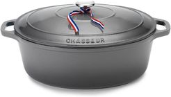 French Home 6 Quart Caviar Grey Enameled Cast Iron Oval Dutch Oven at Nordstrom Rack
