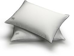 Pillow Guy King White Down Side & Back Sleeper Overstuffed Pillow Certified RDS - Set of 2 - Navy/White at Nordstrom Rack