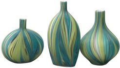 Jamie Young Stream Vessels - Green & Blue Striped Glass - Set of 3 at Nordstrom Rack