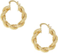 Twisted Huggie Hoop Earrings