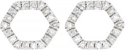 Carriere Sterling Silver Pave Diamond Hexagon Stud Earrings - 0.14 ctw at Nordstrom Rack
