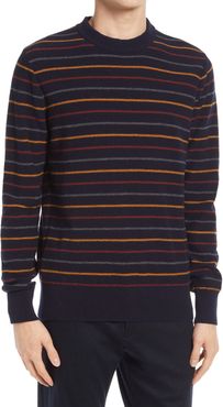 Blenheim Men's Stripe Crewneck Wool Sweater