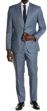 REISS Friulano Airforce Blue Sharkskin Single Button 2-Piece Suit at Nordstrom Rack