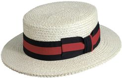 Straw Boater Hat - White