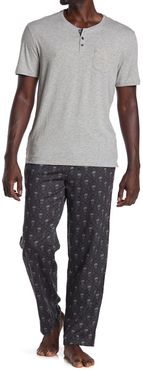 Robert Graham Heathered Pocket T-Shirt & Skull Pants 2-Piece Pajama Set at Nordstrom Rack