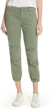 Stretch Cotton Twill Crop Military Pants