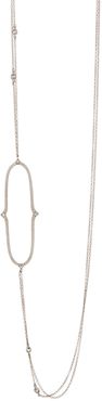 Freida Rothman Sterling Silver CZ Oval Pointe Long Necklace at Nordstrom Rack