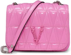 Versace Virtus Matelasse Patent Leather Shoulder Bag - Pink