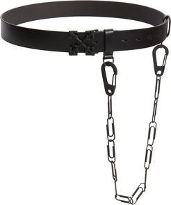 Paperclip Chain Leather Belt