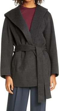 Hooded Wool Blend Coat