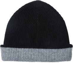 AMICALE Cashmere Double Layer Knit Cuff Hat at Nordstrom Rack