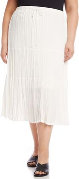 Plus Size Women's Karen Kane Tiered Midi Skirt