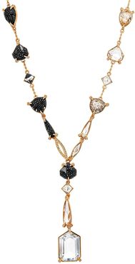 Swarovski Manor 18K Rose Gold Plated Black, Clear & Pink Swarovski Crystal Pendant Necklace at Nordstrom Rack