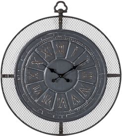 Willow Row Black Metal Industrial Wall Clock with Roman Numerals - 32.25" x 36" at Nordstrom Rack