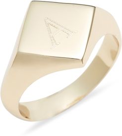 Argento Vivo Engraveable Rhombus Signet Ring
