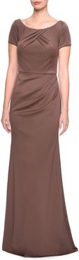 Ruched Detail Trumpet Gown
