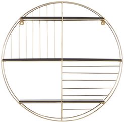 Willow Row Round Gold Metal And Black Wood Wall Shelf - 28.5" X 28.5" at Nordstrom Rack